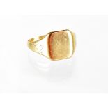 A gentlemen's gold signet ring, size W, approx 3.9g (probably 9ct, marks rubbed).