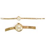 A ladies' Majex gold watch on a 9ct gold strap, hallmarked, total weight approx 15g.