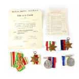 A WWII medal group awarded to Sub Lieutenant Richard Walwin Read comprising Defence and War Medals,