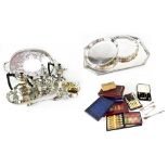 A large quantity of plated items to include trays, tea sets, cased flatware, etc.