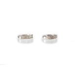 A 14ct white gold ring set with baguette-cut clear stones,