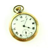 Smiths; a gold-plated keyless wind open face pocket watch, 50mm.
