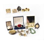 A small quantity of costume jewellery to include diamanté bracelets,