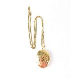 A modern 9ct gold oval double locket on 9ct gold flat curb chain, chain length 55cm,