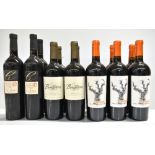 NORTH AMERICA; thirteen bottles of red wine comprising four Bonterra 2007 Zinfandel (organic