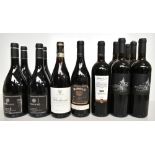 ITALY; thirteen bottles of red wine including Brunello di Montalcino Principelsco 2005, four Bersano