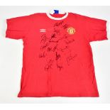 MANCHESTER UNITED; an Umbro Treble Winning Year cotton training-style shirt with embroidered badge