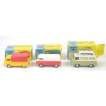 CORGI; a 420 Ford Thames 'Airborne' Caravan, 431 Volkswagen Pick-up and 433 Volkswagen Delivery Van,