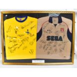 ARSENAL; two shirts for the double winning teams of 1970-71 and 2001-02 (the former a retro-style
