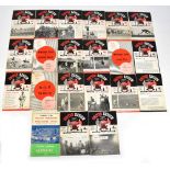 MANCHESTER UNITED; twenty-one programmes from the ill-fated 1957-58 season, including issue no.21 vs