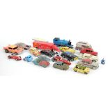 A group of loose model cars and vehicles including Dinky 1913 Morris Oxford, 130 Ford Corsair,