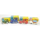 CORGI; a 430 Bermuda Taxi, 439 'Chevrolet' Fire Chief, 464 Commer Police Van and 492 Volkswagen