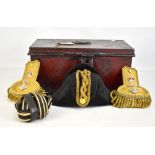 A cased 19th century naval officer's bicorn by Gillott & Hasell, stated size 6 3/4, a pair of