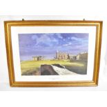 KENNETH REED FRSA; a signed limited edition coloured print 'The Old Course, St Andrews', 284/850, 42