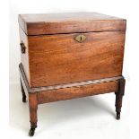 WINE INTEREST; a 19th century mahogany and inlaid twelve division cellarette or wine cooler with
