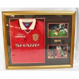 OLE GUNNAR SOLSKJAER; a signed replica Manchester United UEFA Champions League Winners 1999 Final