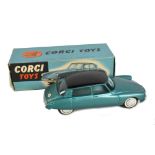 CORGI; a boxed 210 Citroen D.S. 19 in metallic turquoise and black, with booklet.Additional