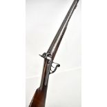 A 19th century walnut stocked side-by-side percussion cap 12 bore shotgun, with engraved steel