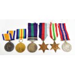 A mixed group of medals comprising WWI War and Victory Medal duo awarded to B.Z.3760 J.Woore Sig.