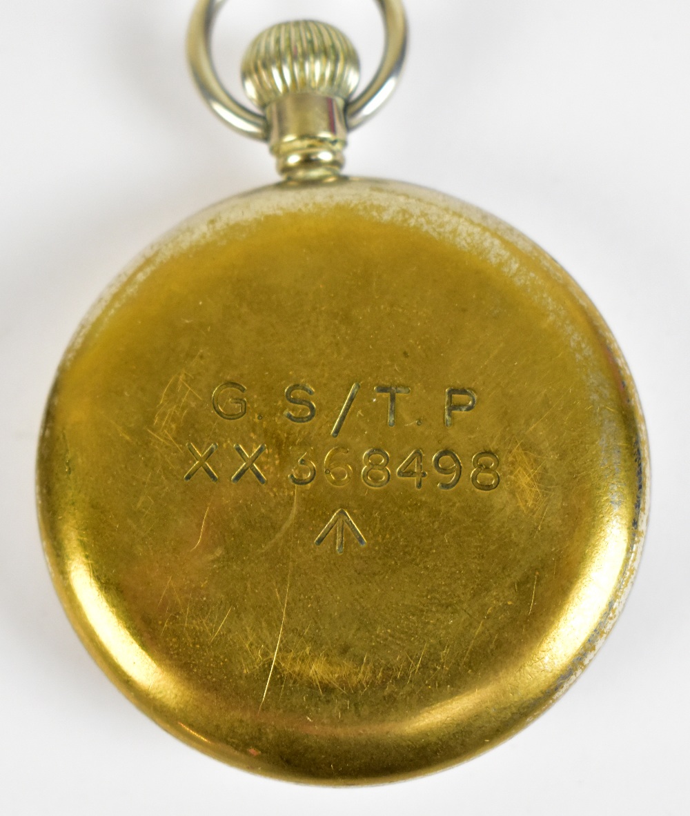DAMAS; a WWII period base metal military screw wind pocket watch, the dial set with Arabic - Image 4 of 4