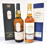 WHISKY; two bottles comprising Lagavulin Scotch Aged 16 Years, 43% 70cl, in presentation carton, and