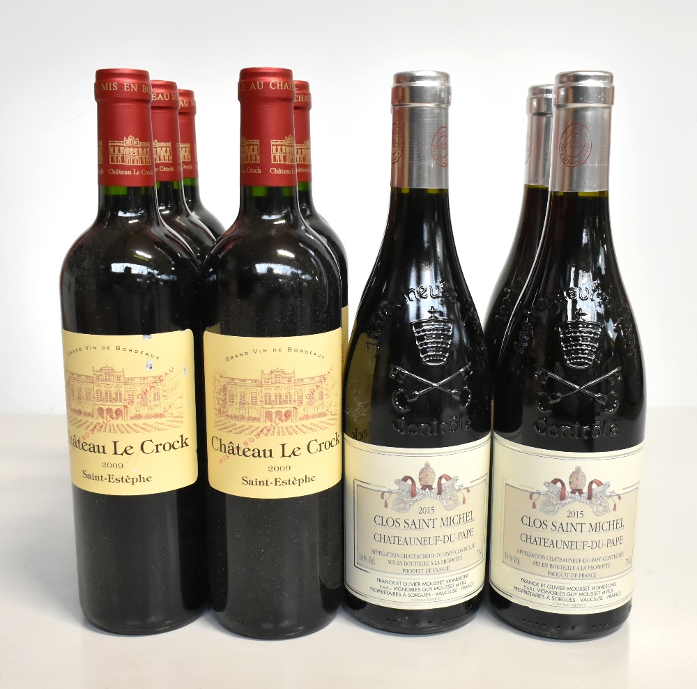 FRANCE; six bottles of Chateaux Le Crock 2009 Saint-Estèphe red wine, 14% 75cl, and four bottles