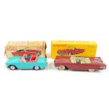 DINKY; a boxed 555 Cabriolet Ford 'Thunderbird' in maroon with cream interior and driver, and a