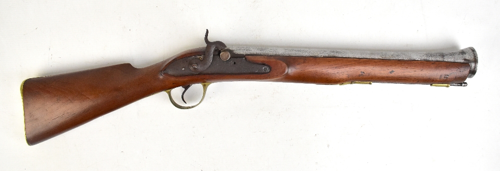 A walnut stocked blunderbuss with alterations and repairs, length 68cm.Additional InformationThe