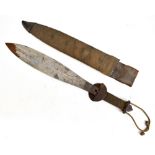 A WWI Welsh trench fighting knife with typical swollen blade, after the model designed by Felix