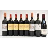 FRANCE; eight bottles of red wine comprising two Les Tourelles de Longueville 2005 Pauillac, four