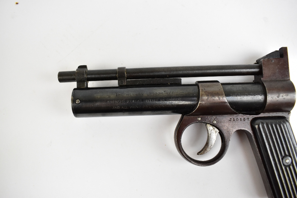 WEBLEY; a 'Junior’ .177 air pistol, serial no. J10557, length 20.5cm. Additional - Image 3 of 5