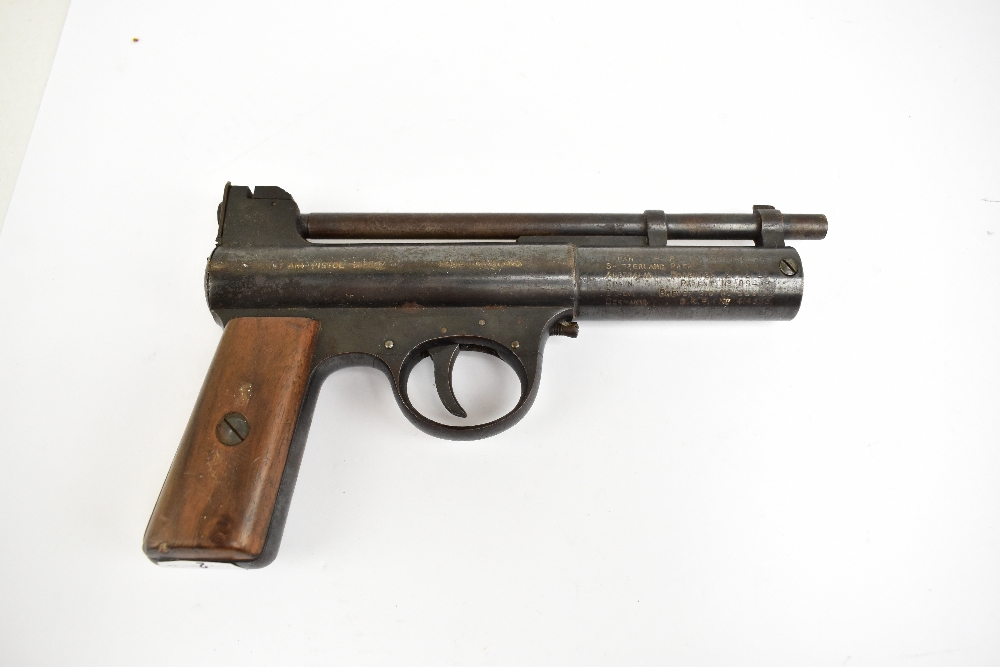 WEBLEY; a ‘Mk I' .22 air pistol, serial no. 36134, length 21cm, and 'Air Pistols', first edition, by - Image 2 of 7