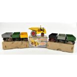 DINKY; a 962 Muir Hill Dumper Truck with Driver and two 551 3 Trailer Sets, all boxed.Additional