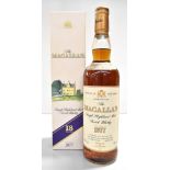 WHISKY; a single bottle of The Macallan 18 Years Old Single Highland Malt Scotch Whisky, distilled