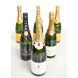 CHAMPAGNE; six bottles comprising three Veuve Clicquot Ponsardin Brut, single Moët & Chandon 'Nectar