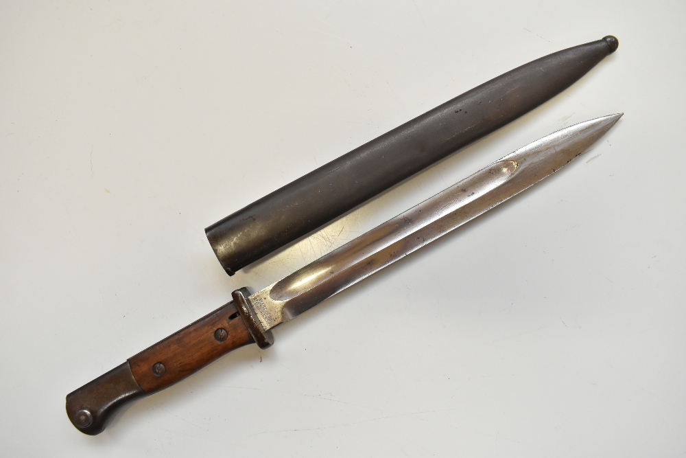 F. HERDER; a WWI period Walter & Co bayonet and scabbard, length 40.5cm, two further bayonets and - Image 9 of 9