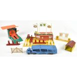 MATCHBOX; a Garage Set including Service Station, Fuel Pumps, Esso and BP branded signs, Car