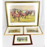 SJ WINGATE; a signed limited edition coloured print, 'The Spirit of the St Leger', 339/575, 49.5 x