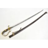 A 19th century German sabre, the fullered blade signed 'Clemen & Jung Solingen' to one side and