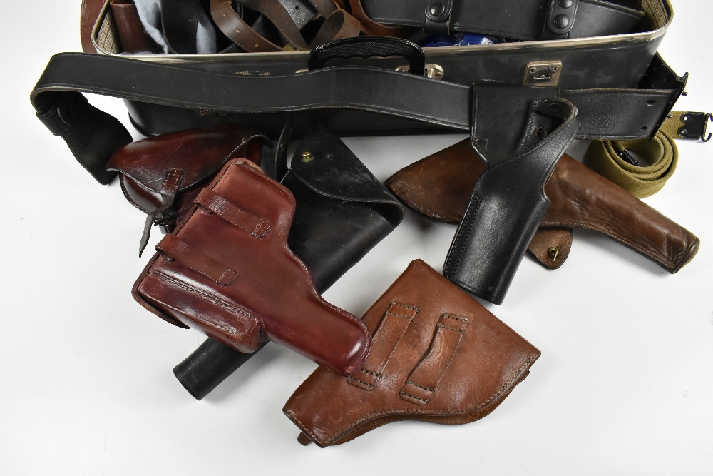 A quantity of leather holsters including belted examples and a R. W. Stiby 1918 Lancashire Police - Image 4 of 4