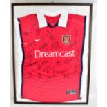 ARSENAL FC; a multi-signed 2001-02 double winners season home shirt including David Seaman,