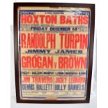 HOXTON BATHS BOXING; an on-site poster dated Friday December 14th featuring 'Randolph Turpin vs