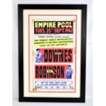 TERRY DOWNES VS SUGAR RAY ROBINSON; an original on-site poster, Empire Pool Wembley Tuesday 25th
