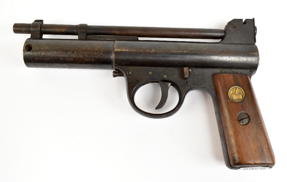 WEBLEY; a ‘Mk I' .22 air pistol, serial no. 36134, length 21cm, and 'Air Pistols', first edition, by