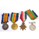 A WWI medal trio awarded to 92457 Gnr. H. Hockey R.A, with further ephemera including personal