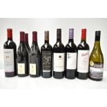 AUSTRALIA & NEW ZEALAND; seven bottles of red wine and a single bottle of white wine including three