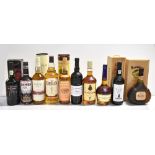 SPIRITS; a mixed group including Glenmorangie Ten Years Old Single Highland Malt Scotch Whisky, a
