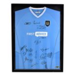 MANCHESTER CITY; a replica home shirt with various signatures including Nicky Weaver and Richard