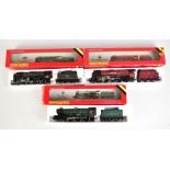 HORNBY; three boxed OO gauge locomotives and tenders comprising R.065 B.R.2-10-0 Evening Star, R.066