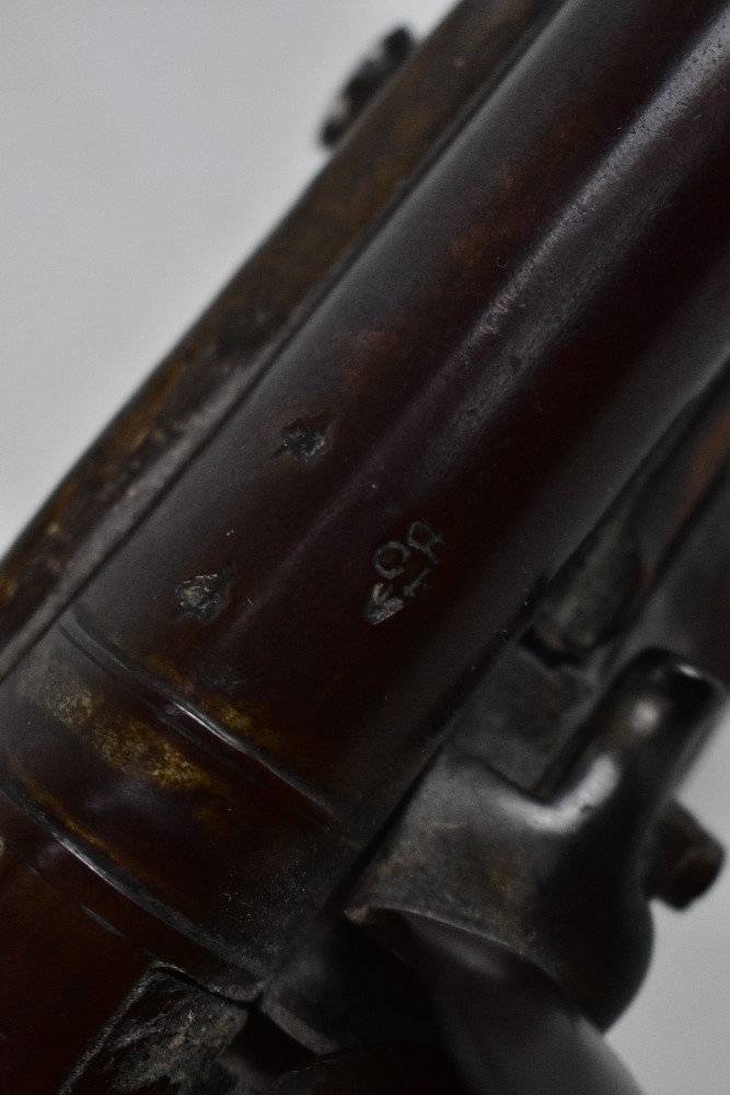 An early 19th century walnut stocked flintlock pistol, the lock plate stamped 'Tower, GR' beneath - Image 3 of 5